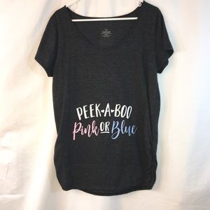 Maternity Peek A Boo Baby Reveal Top Pink or Blue
